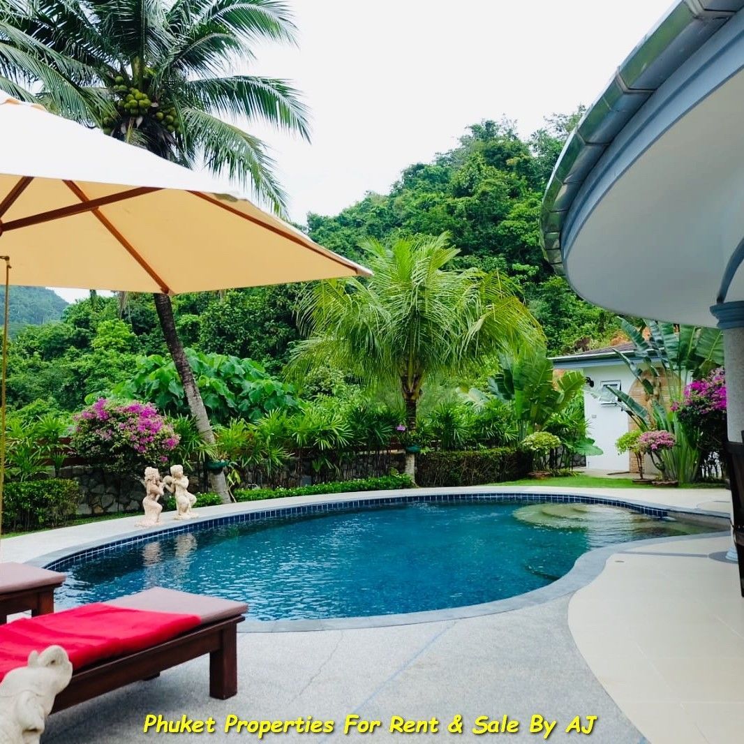 3 Bedrooms Villa with lovely private pool at Nai Yang Beach. A Surrounding with mountain View very fresh in the morning with the light fog.